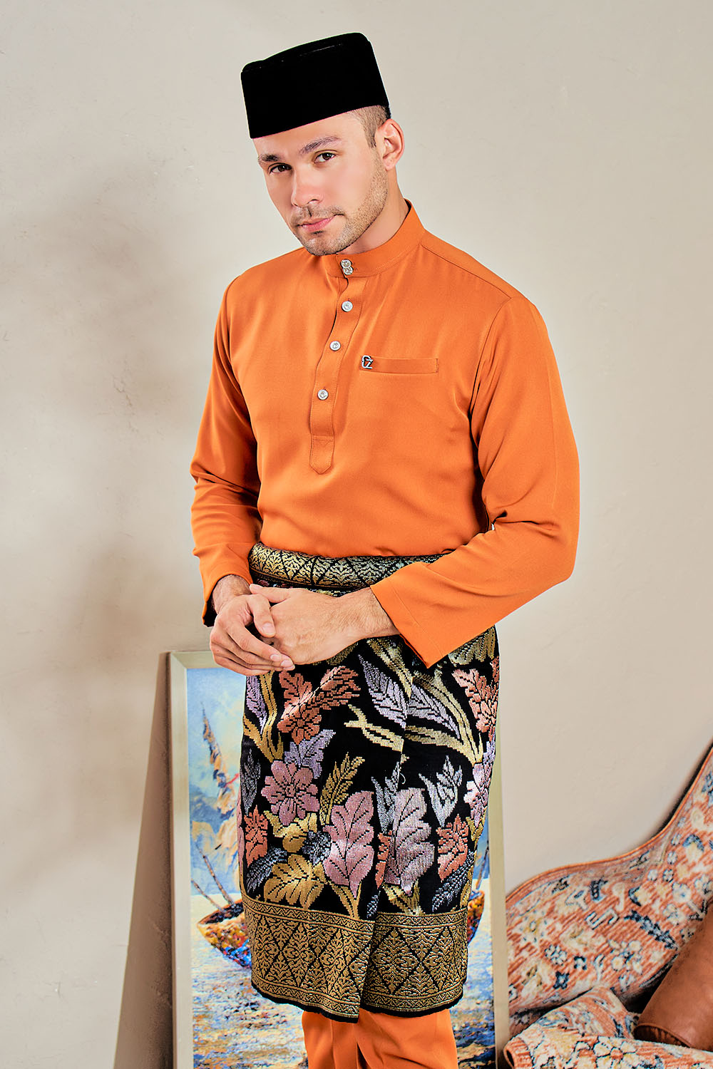 Baju Melayu Yusoff - Brick Orange